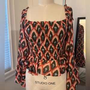 anthro top with smocked waist